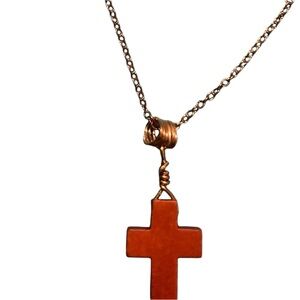 Wood finished cross jewelry set